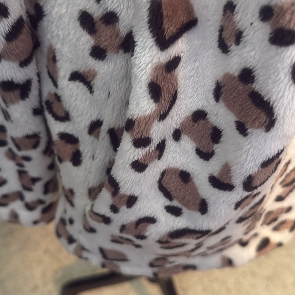 Leopard Print Quarter Zip Plush Pullover - image 3